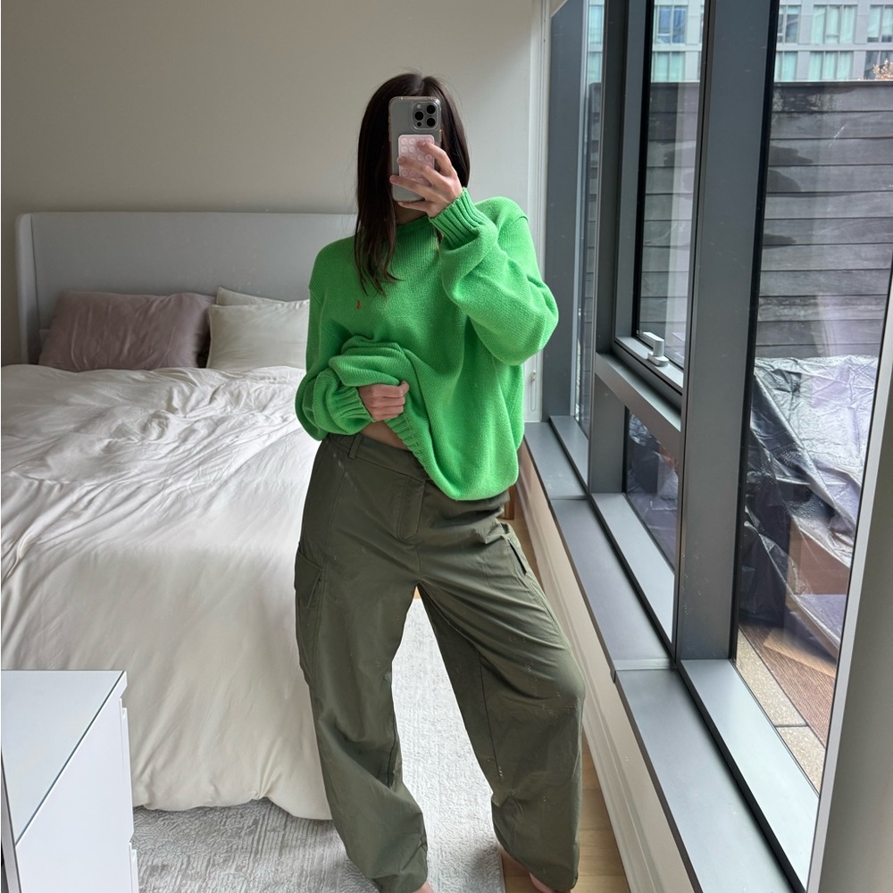 Calia Women's Khaki Green Relaxed Fit Pants